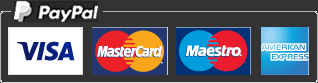 PayPal Visa, MasterCard, Maestro and American Express card logos